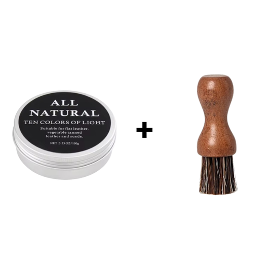 leather conditioner + horsehair brush