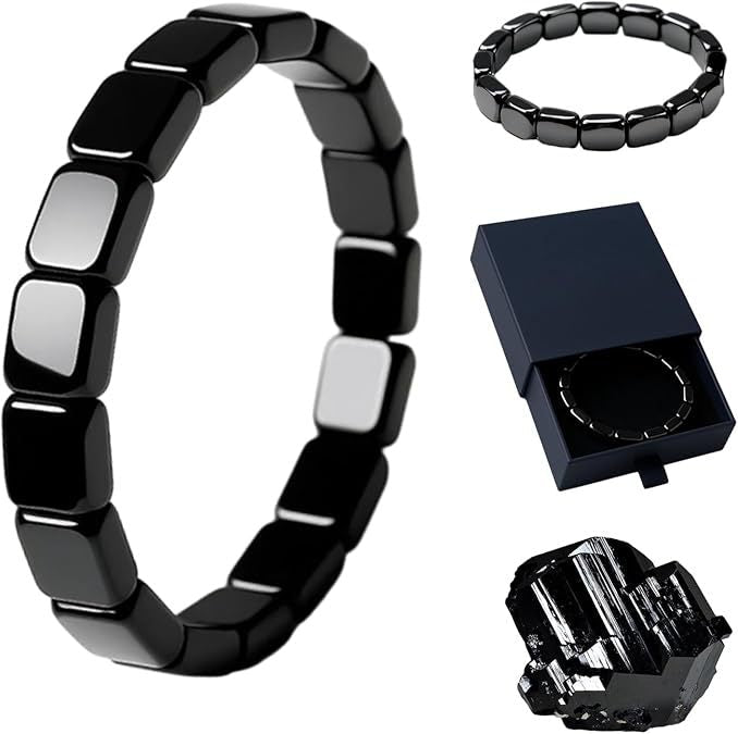 Hematite Stretch Square Bead Bracelet - Velora Picks