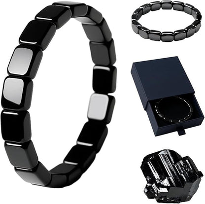 Hematite Stretch Square Bead Bracelet - Velora Picks