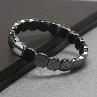 Hematite Stretch Square Bead Bracelet - Velora Picks