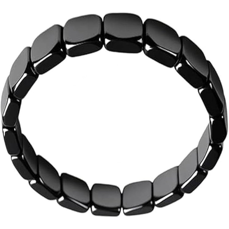 Hematite Stretch Square Bead Bracelet - Velora Picks