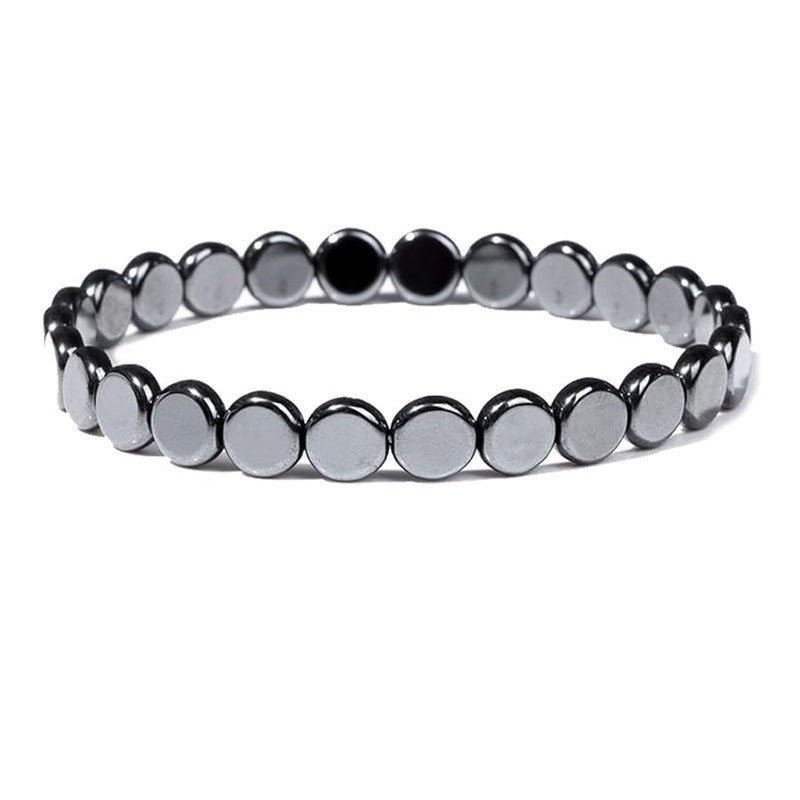 Hematite Stretch Square Bead Bracelet - Velora Picks