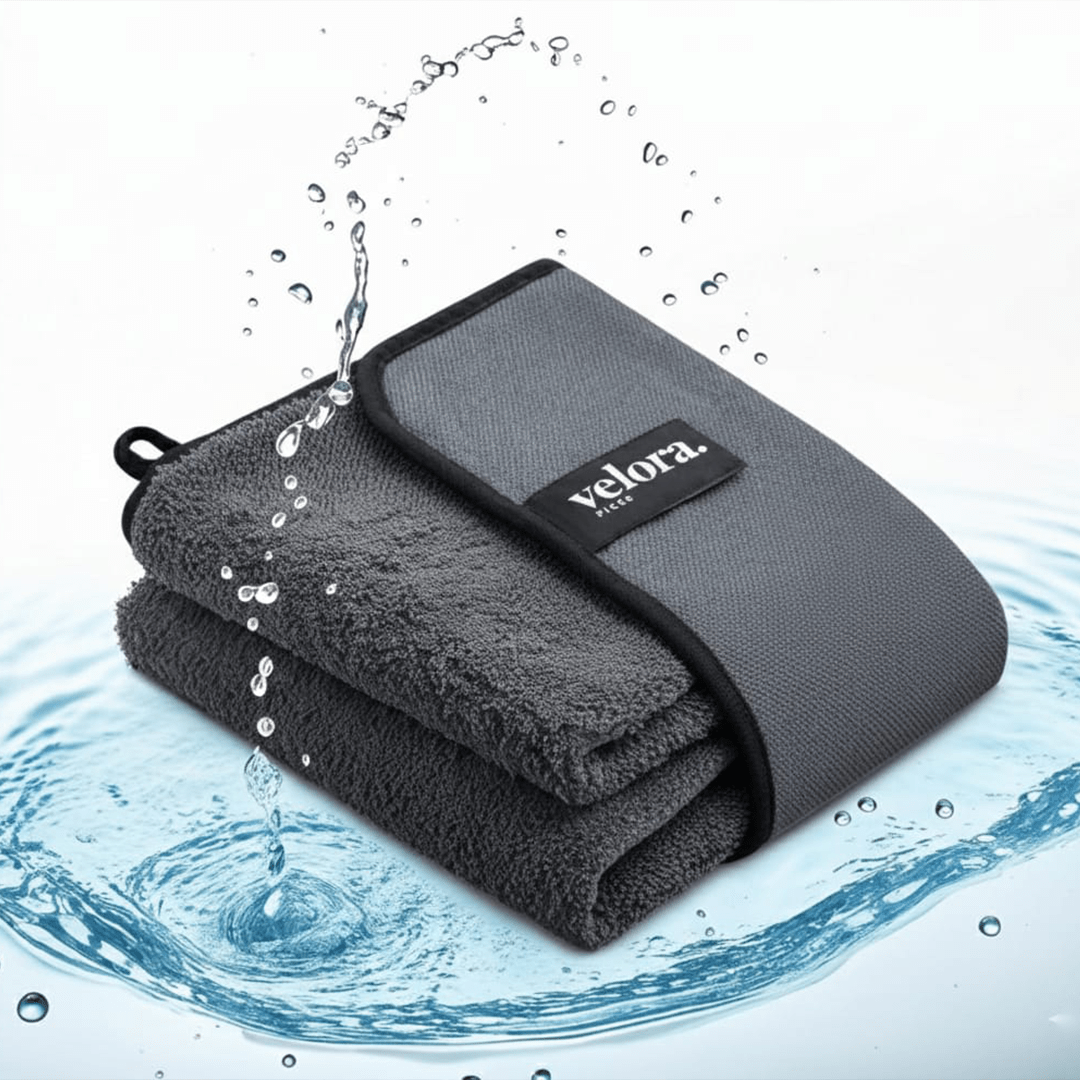VeloWipe™ Microfiber Bath Drying Towel (40x40cm) - Velora Picks